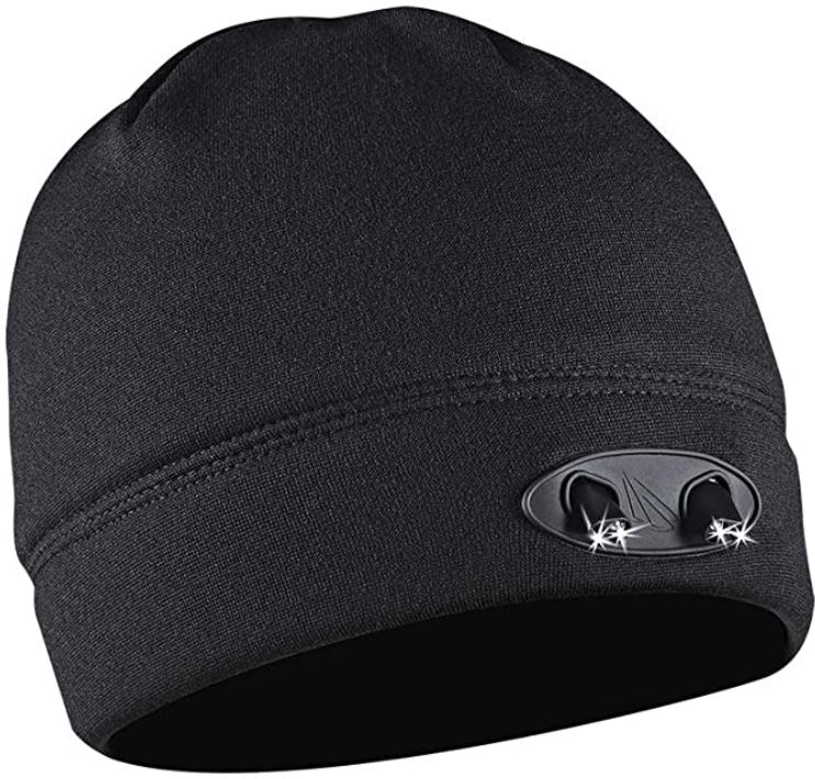 PRAVETTE LED Lighted Beanie Hat,USB Rechargeable Hands Free Headlamp Cap,Unisex Winter Warmer Knit Hat with Light for Men,Women 