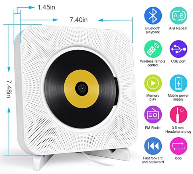 KOVCDVI Wall Mountable CD Player