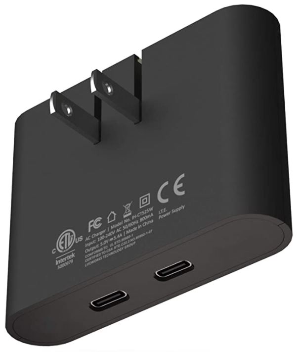iHome 2-Port USB-C Wall Charger
