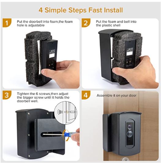 PATEKESA Anti-Theft Video Doorbell Mount