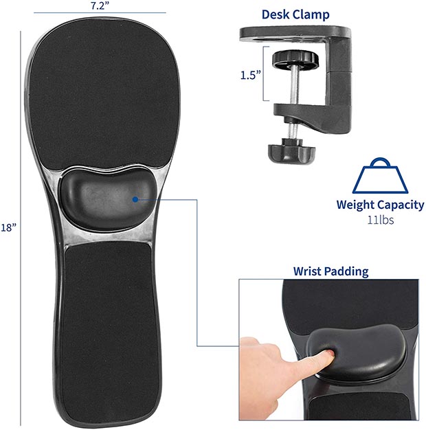 VIVO Universal Clamp-on Adjustable Arm Rest