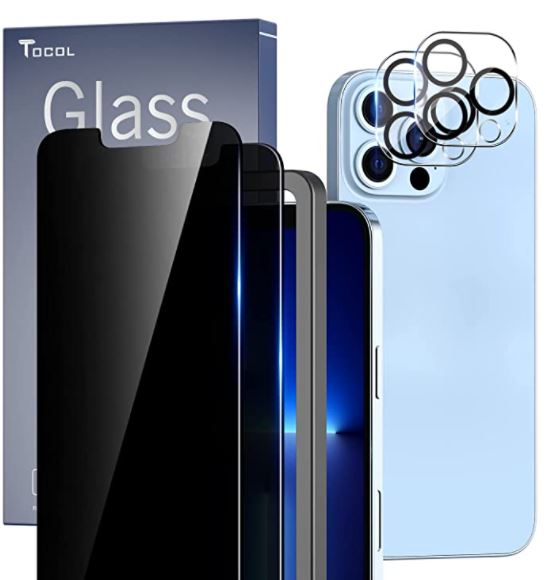 TOCOL 2-Pack Tempered-Glass-Screen-Protector-for-iPhone-13-Pro-Max