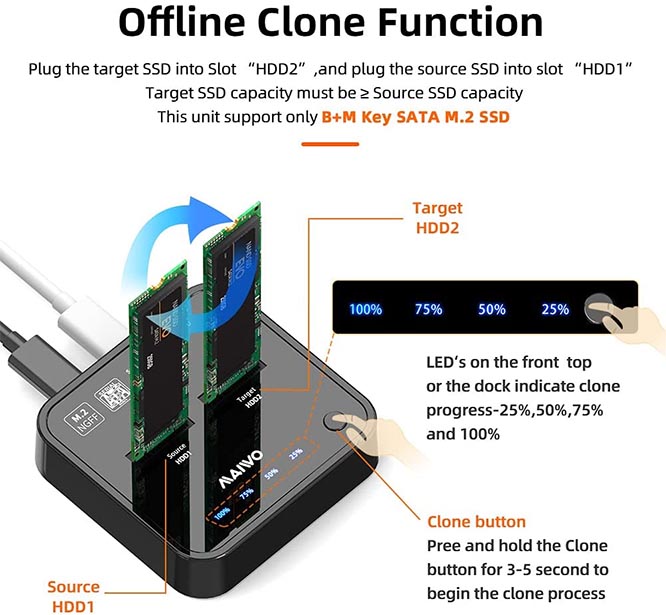 MAIWO K3016S m2 SATA Docking Station