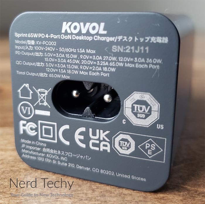 KOVOL Sprint 65w USB-C Fast Charger
