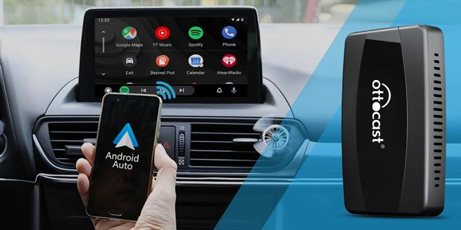 Converti il CarPlay Cablato su Carplay Wireless Adapter Supporta IPhone 6 Sopra i Sistemi，2021 Aggiornamento più Veloce Adatto per Auto con Built-in Wired CarPlay OTTOCAST Wireless CarPlay Adapter