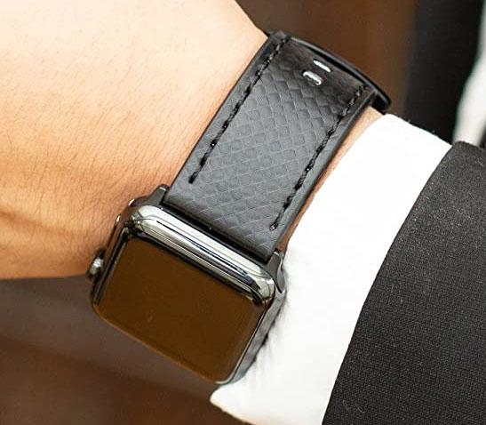 Carterjett Carbon Fiber Leather Apple Watch Band