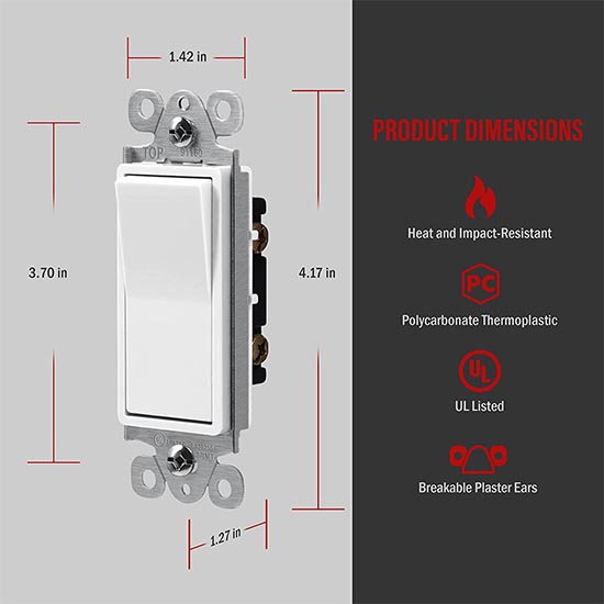 ENERLITES Illuminated Paddle Light Switch