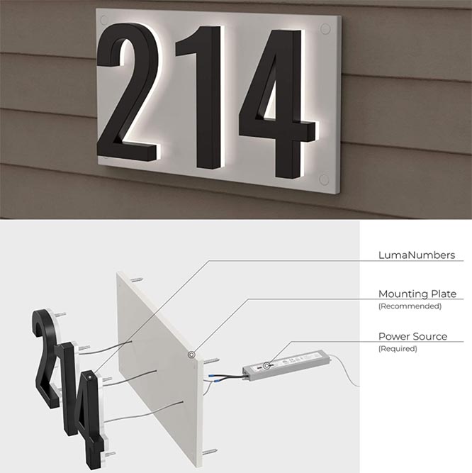 LumaNumbers Backlit LED Address Numbers