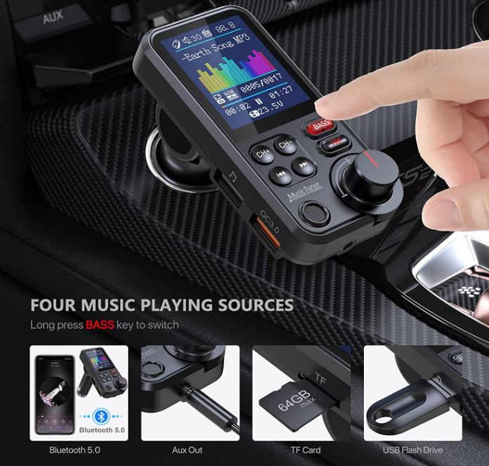 Nulaxy FM Bluetooth Transmitter for Car