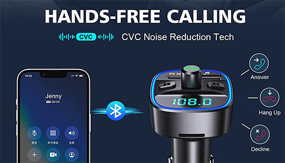 RIWUSI Bluetooth FM Transmitter for Car