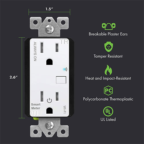 TOPGREENER Smart WiFi Outlet with Energy Monitoring