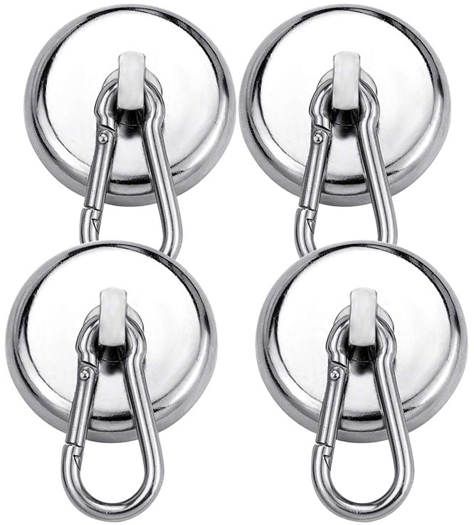 DIYMAG Magnetic Hooks,Heavy Duty Neodymium Magnetic Hooks with Swivel Carabiner 616833188039