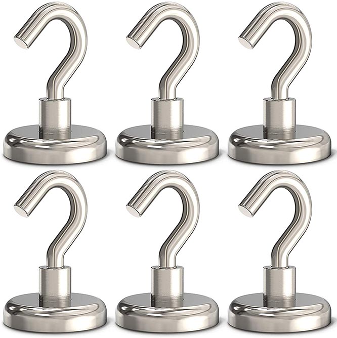 30LBS Heavy Duty Magnetic Hooks Workplace, Kitchen Strong Neodymium For Home 