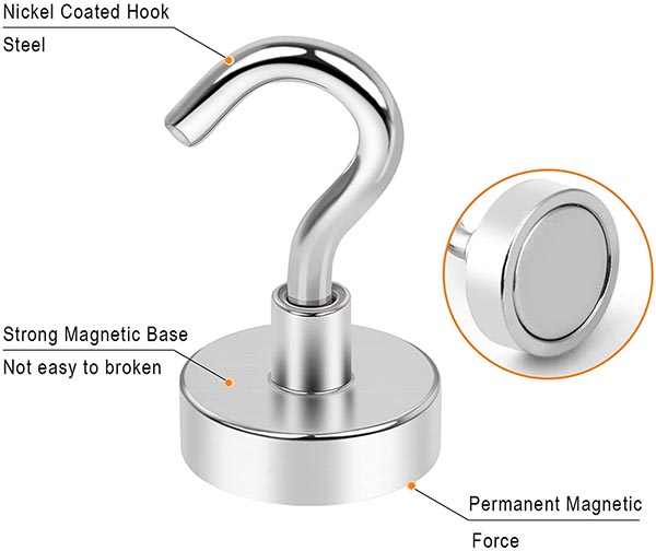 Magnetic Hooks Strong Neodymium Magnet Hook Home Workplace Office Garage 22LBS 