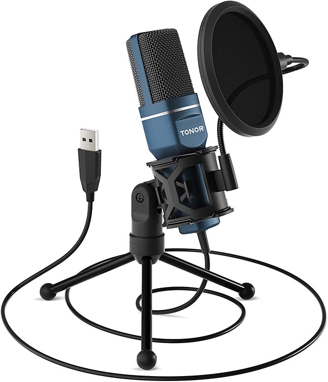 Vocals Streaming Broadcast Computer PC Recording Mic for Laptop MAC Windows Plug & Play Cardioid Condenser Microphone with Tripod Stand for YouTube Videos Tisy USB Microphone Voice Overs 
