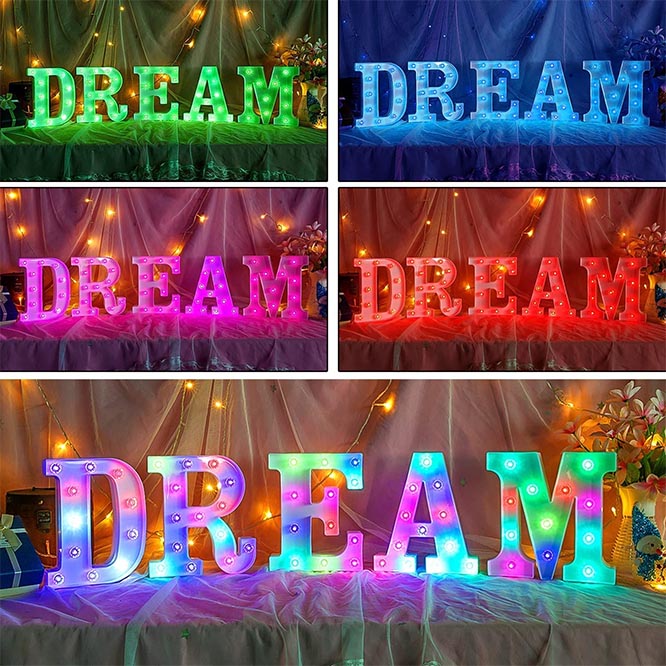 Adorn Life Colorful Light-Up Letters