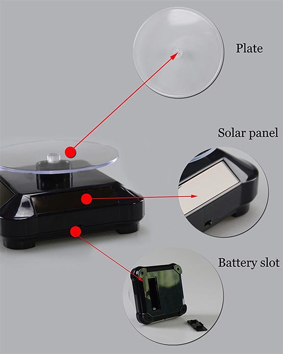 DelieKee Solar Display Stand Turntable