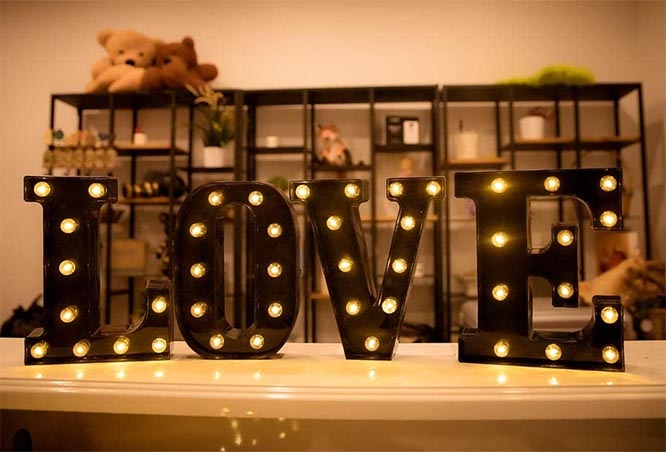 Foaky Black LED Marquee Number Letter Lights