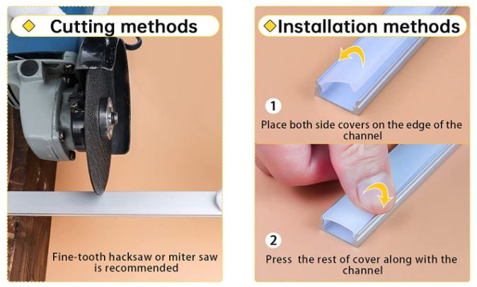 Muzata U-Shape LED Aluminum Channel System