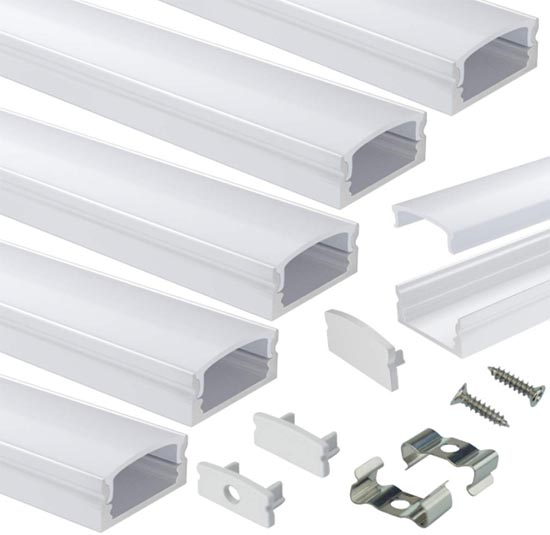 Muzata U-Shape LED Aluminum Channel System