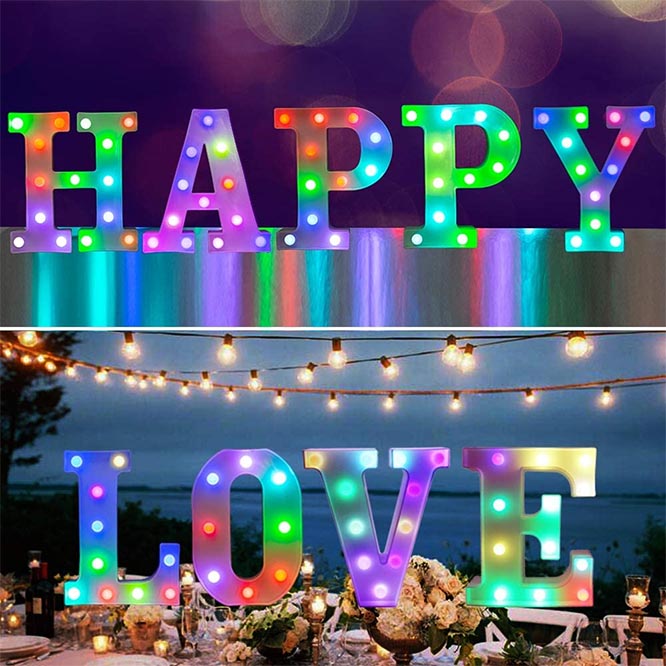 Pooqla Colorful LED Marquee Letter Lights