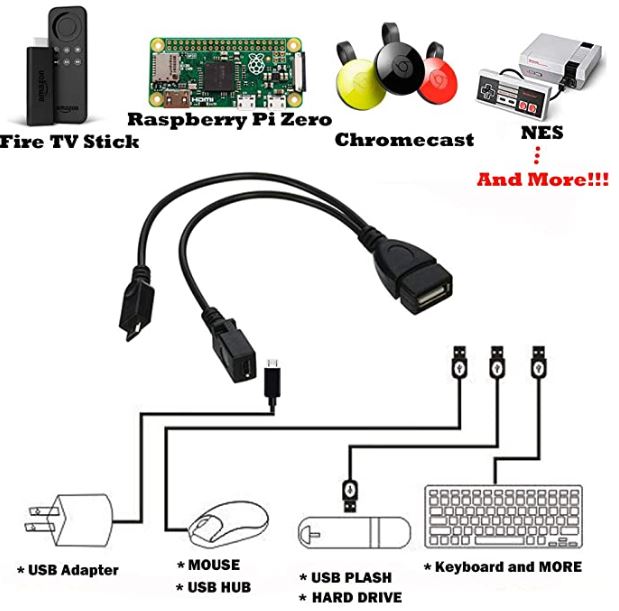 AuviPal 2-in-1 Micro USB to USB Adapter