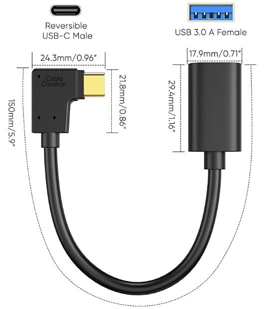 CableCreation USB-C to USB-A OTG Cable