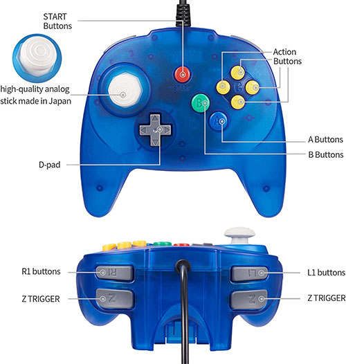 KIWITATA Mini N64 USB Controller