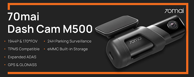 70mai Dash Cam M500 1944P 170FOV 70mai Car DVR Camera Recorder Built-in GPS  ADAS 24H Parking Monitor eMMC built-in Storage