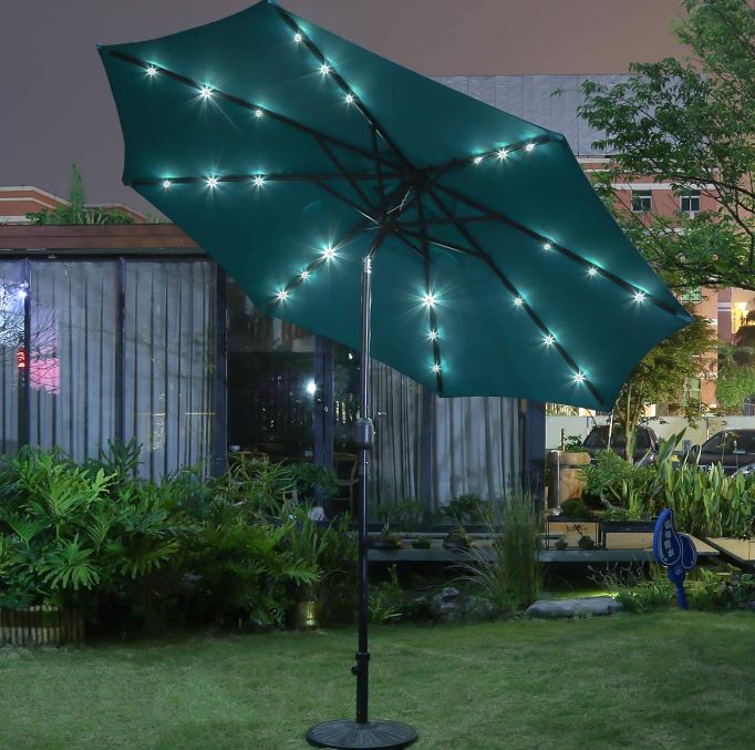 Sunnyglade 9 foot Solar LED Lighted Patio Umbrella