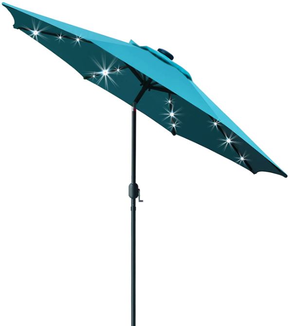 lighted umbrella solar powered