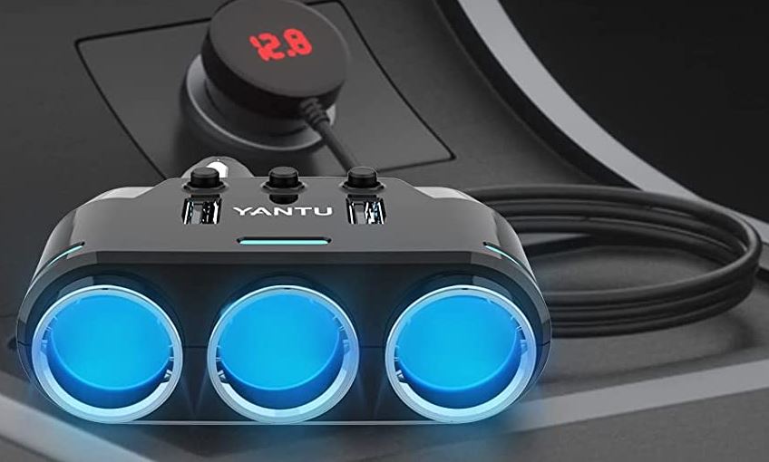 YANTU 3-Socket Cigarette Lighter Splitter