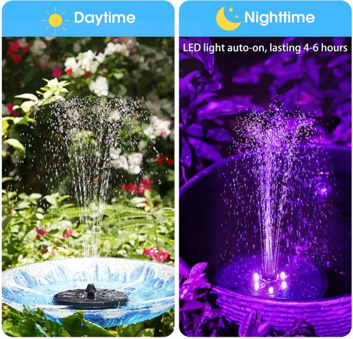 AISITIN 3W Solar Fountain with LED Light