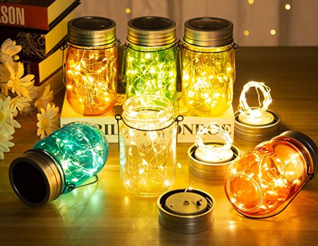 GIGALUMI Solar Multicolor Mason Jar Lights