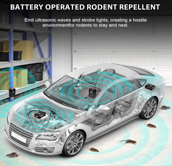 Loraffe Under Hood Ultrasonic Rodent Repellent