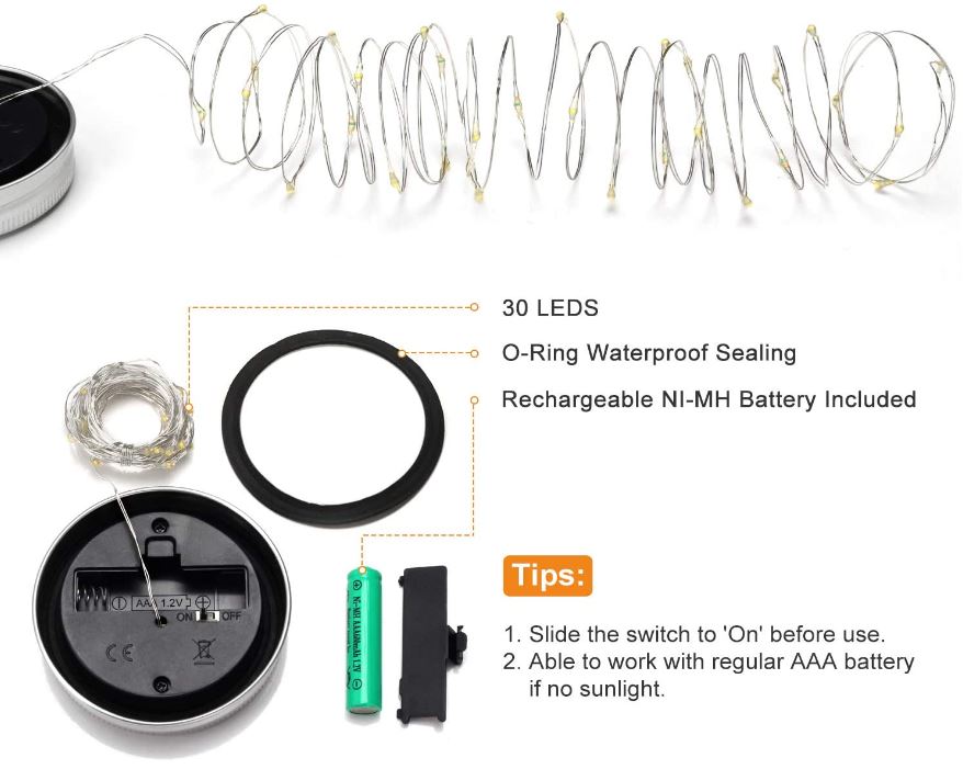 Mlambert Mason Jar Solar Lights