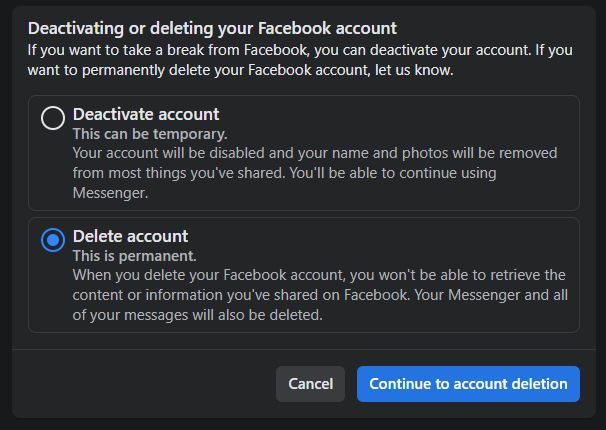 удалить-против-отключить-facebook-аккаунт