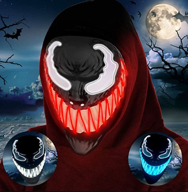Creepy Grin Light Up Halloween Mask