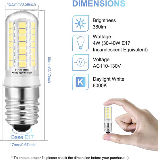 KLGlamp 4W E17 LED Bulbs