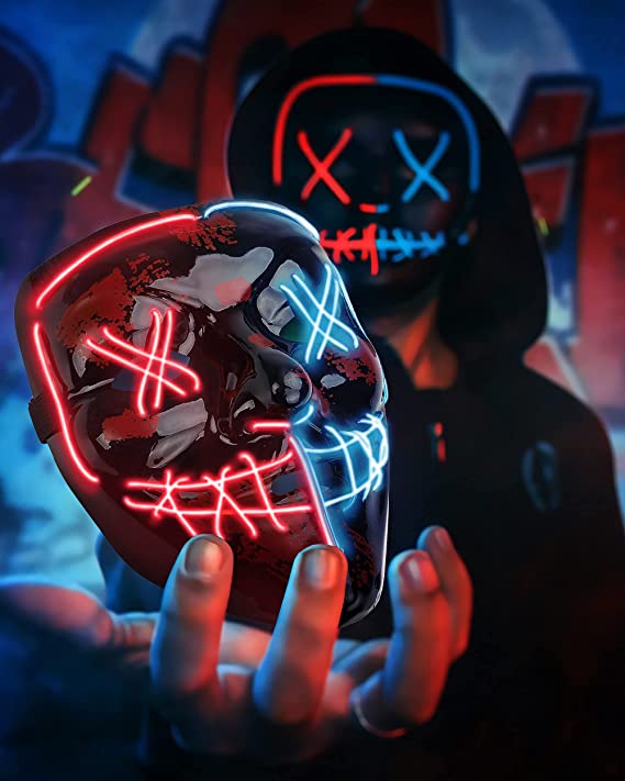 LED Purge Halloween Mask with Gloves