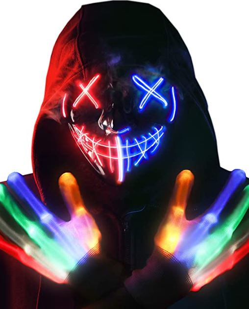 LED Purge Halloween Mask with Gloves