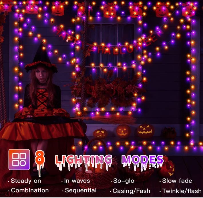 Ollny Orange and Purple Halloween Lights
