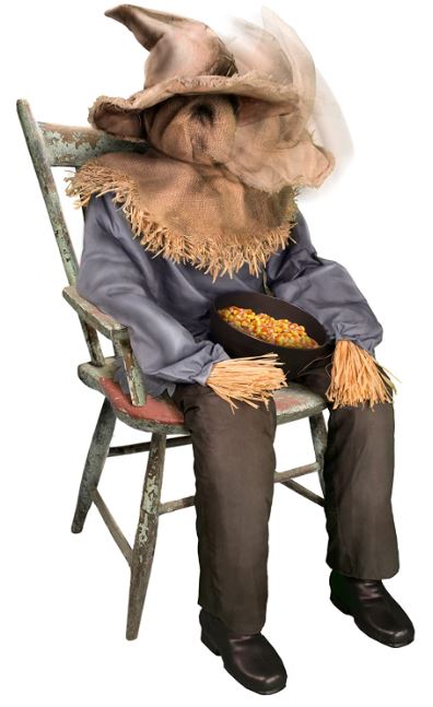 Spirit Halloween Animatronic Sitting Scarecrow