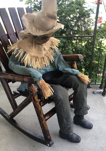 Spirit Halloween Animatronic Sitting Scarecrow