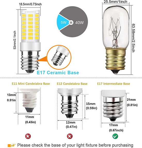 TAIYALOO 5W E17 LED Bulbs