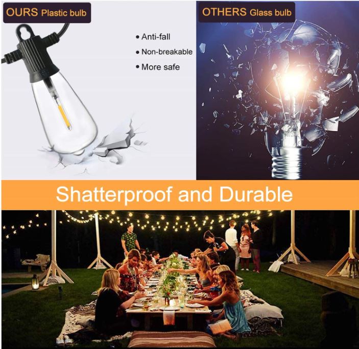 ZOTOYI Edison LED Outdoor String Lights