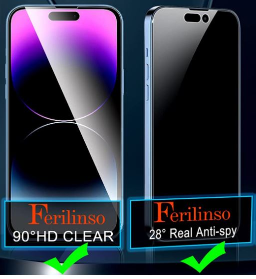 Ferilinso iPhone 14 Pro Max Privacy Screen Protector