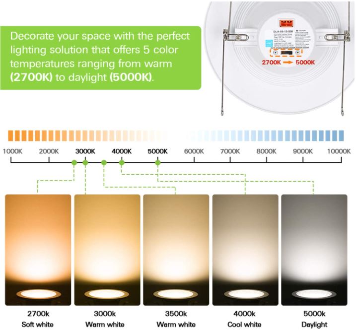 Hykolity Selectable CCT LED Recessed Lighting