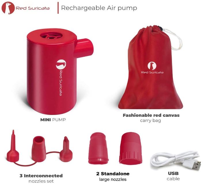 Red Suricata Rechargeable Air Pump