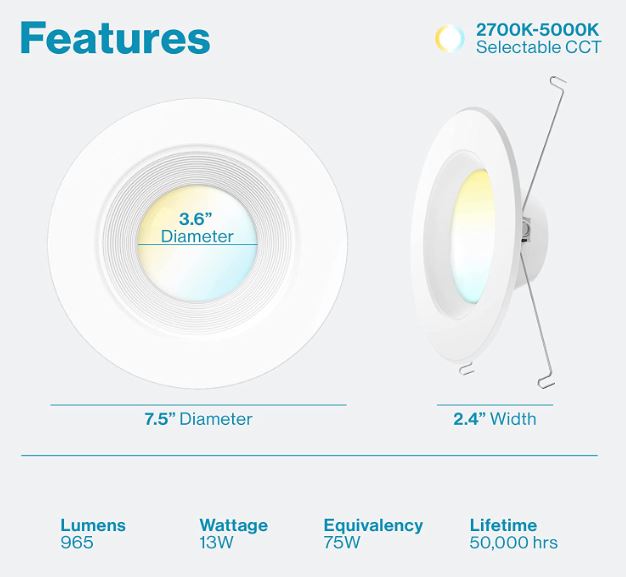 Sunco Retrofit Recessed LED Can Lights